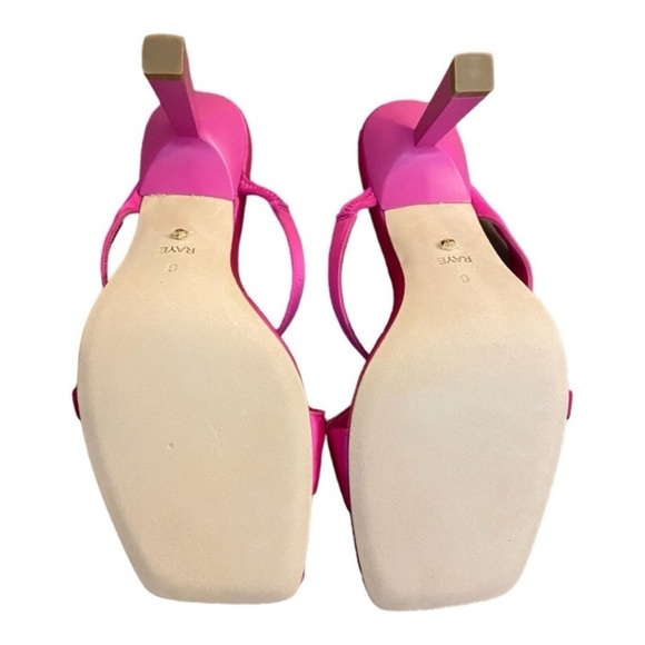 NEW RAYE Harolin Satin Heels Crisscross Vamp Straps Square Toe - Picture 3 of 7